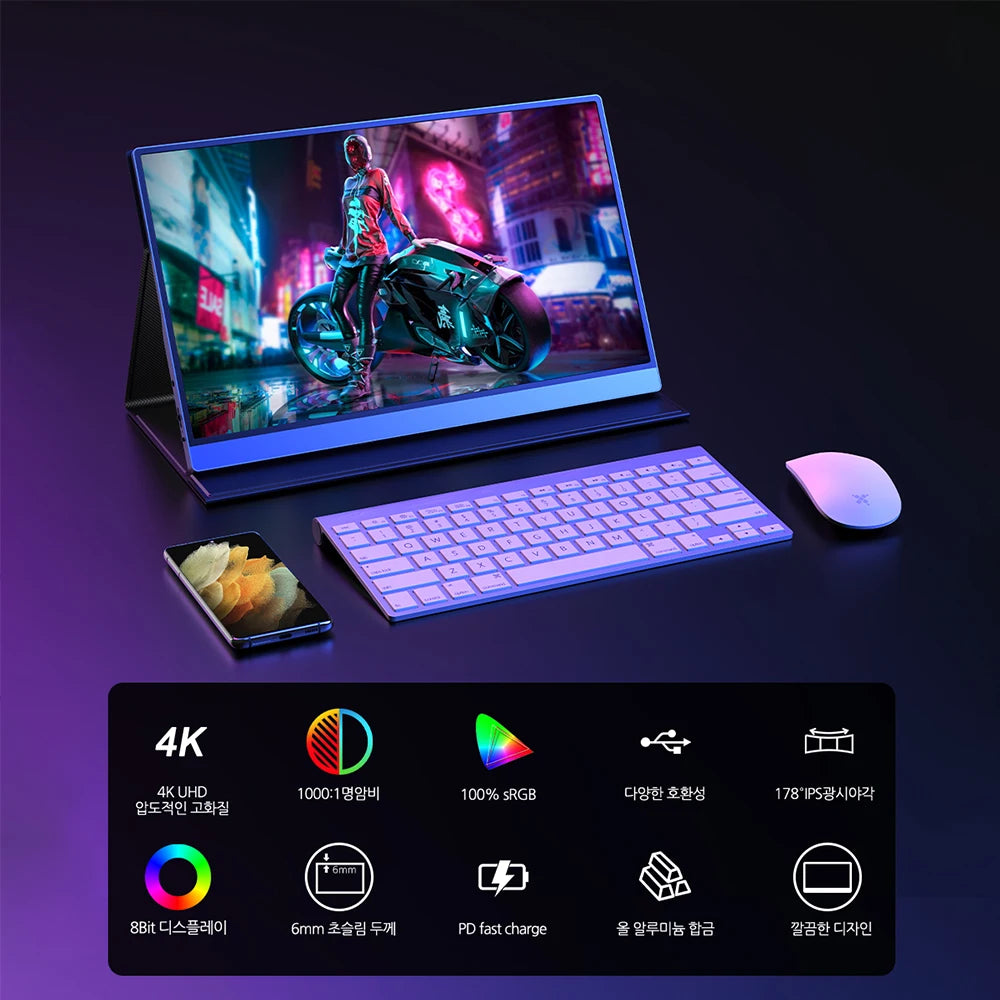 15.6 Portable Monitor External Display IPS Screen Secondary Monitor for Switch