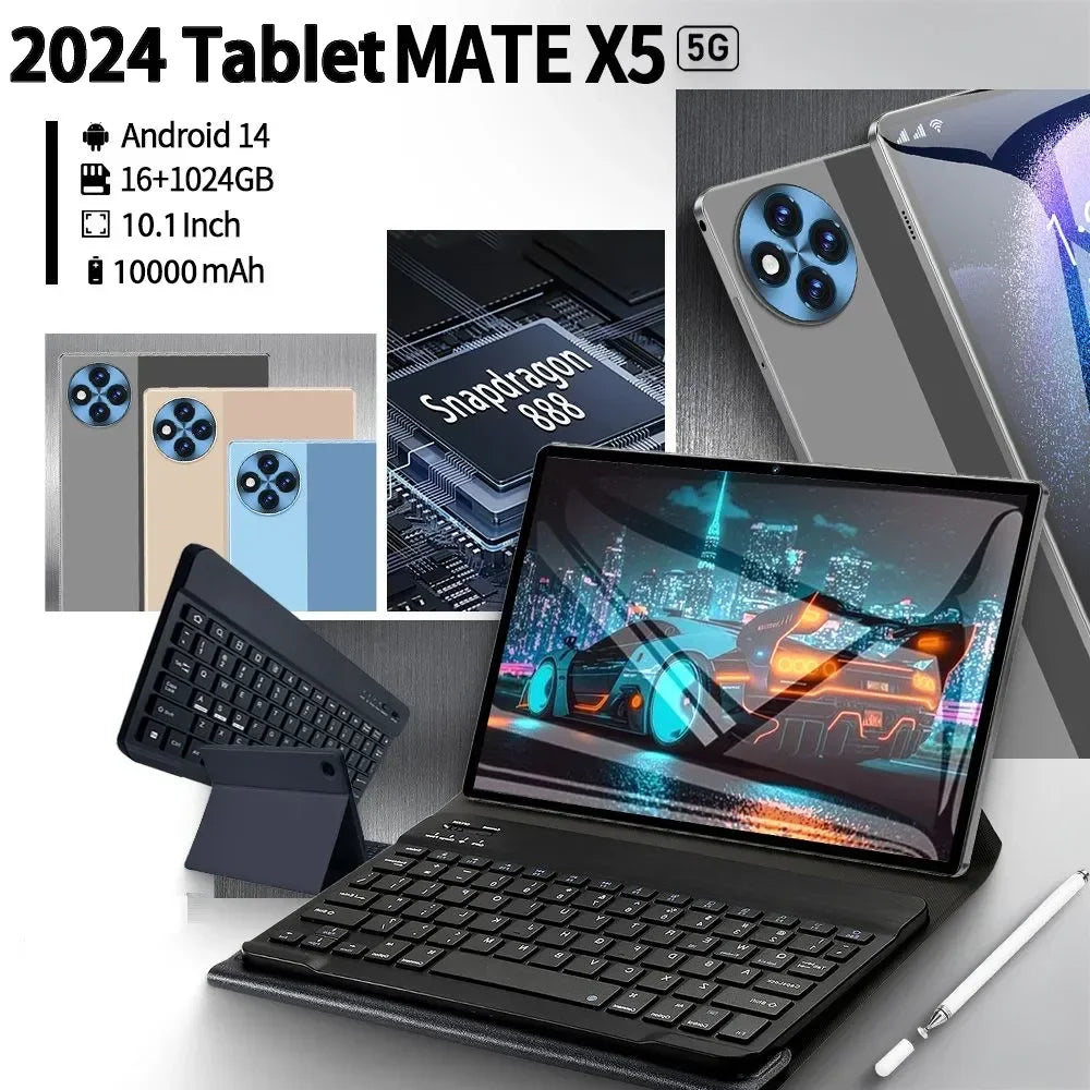 2024 Global Version Mate X5 10" HD Tablet Android 14 4K Tablet 16GB+1T 10000mAh 5G Dual SIM WIFI