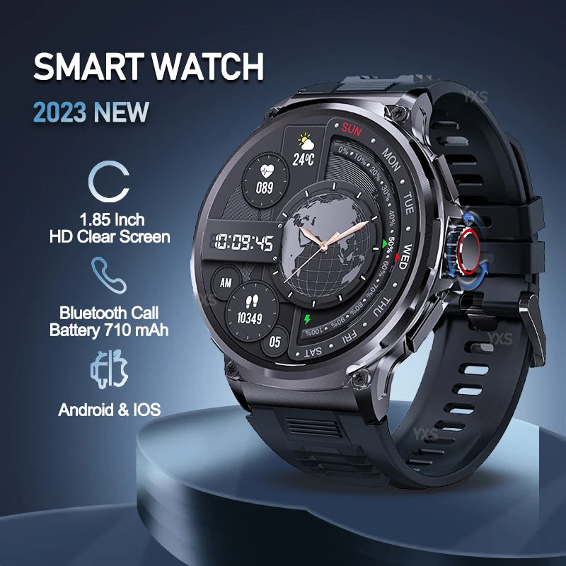 1.85 Inch Smart Watch Men 710mAh Battery Long Standby Bluetooth Call Smartwatch 2023 New Fitness Watch Sport Tracker Andriod IOS