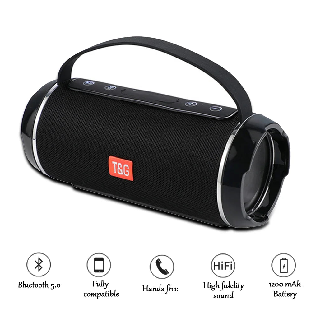 Portable Bluetooth-Compatible Wireless Subwoofer Speaker Outdoor Bass Sound Column Boombox