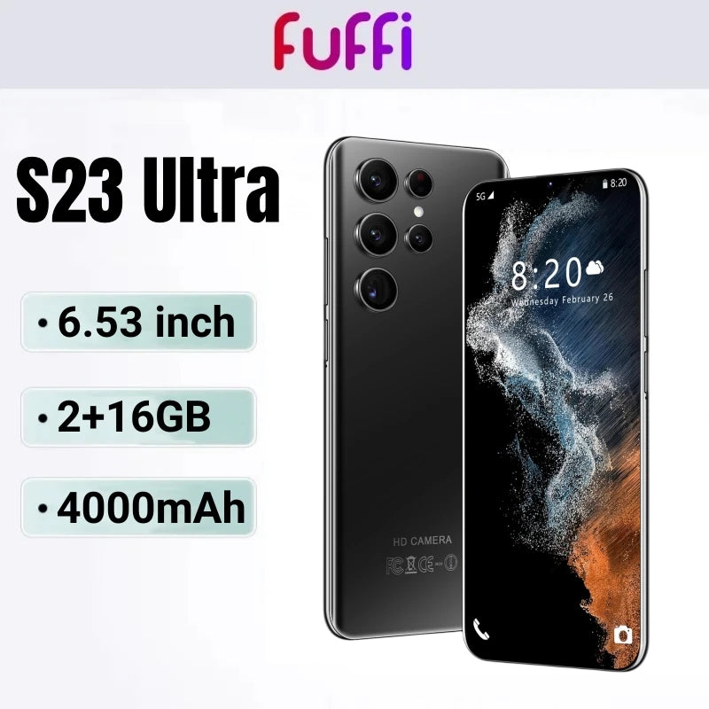S23 Ultra Smartphone Android 6.53 inch Android Smartphone With Google Play, 4000mAh 16GB ROM 2GB RAM 13MP Camera