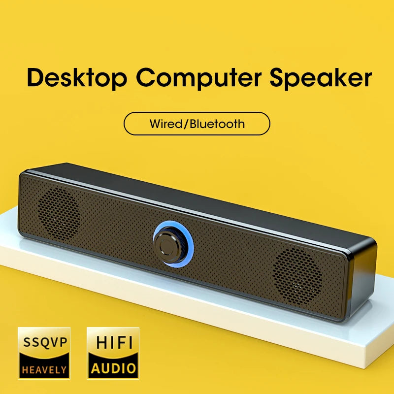Wired and Wireless Bluetooth USB Powered PC Soundbar Surround Audio System For TV, PC, Laptop Gaming Home Theater