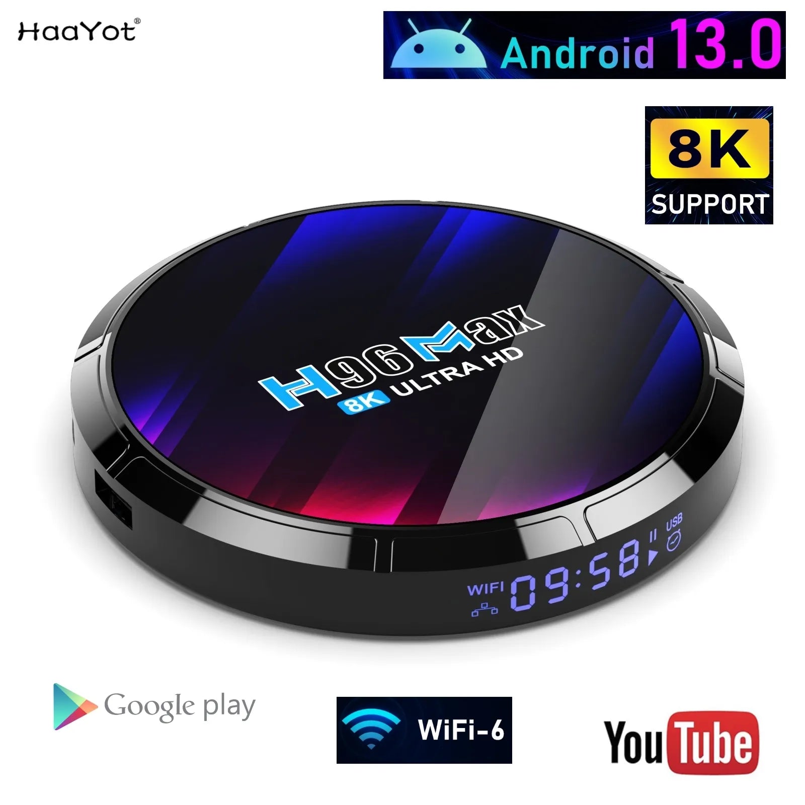 2023 New Android 13 Smart TV Box RK3528 32&64G Support 8K Wifi 6 3D Media Player Set Top Box H96 Max Tvbox