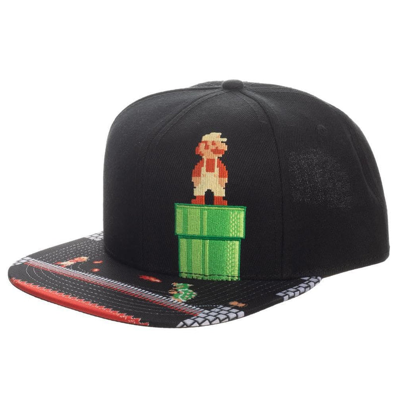 Super Mario 8-Bit Bill Flat Bill Snapback - Clothing - Hats 
