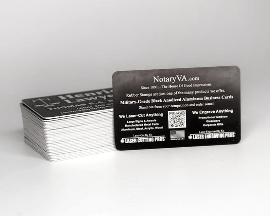 Laser Engraved Black Metal Business Cards