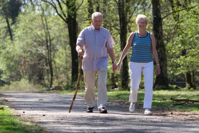 older couple walking