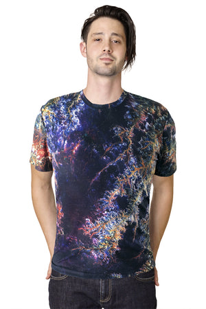 Mens Short Sleeve T-shirt- Printed Image of Earth - Cool Activewear ...