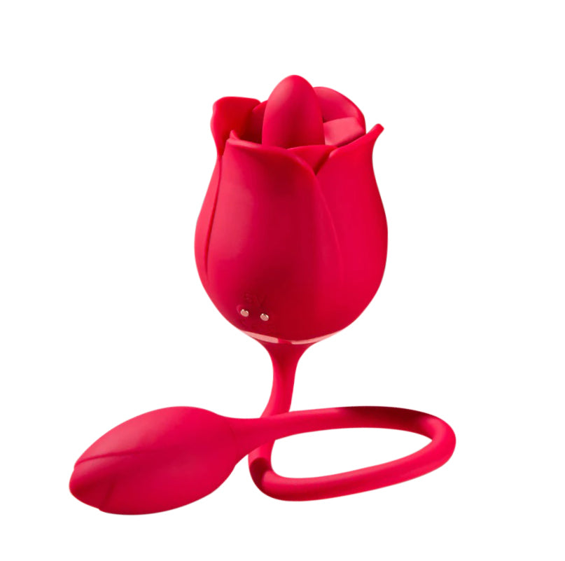  Tongue rose toy with vibrating egg