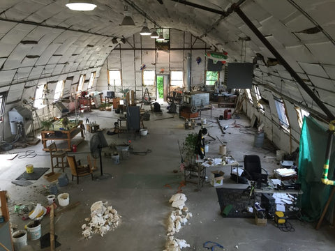 Bugeyeguy world headquarters before the bugs and the guy. Glass blowing studio before renovation, 2015.