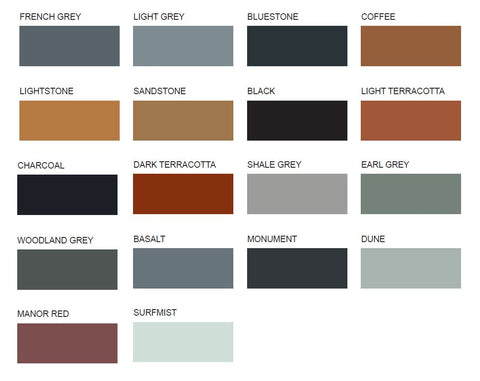 SEALER COLOUR CHART