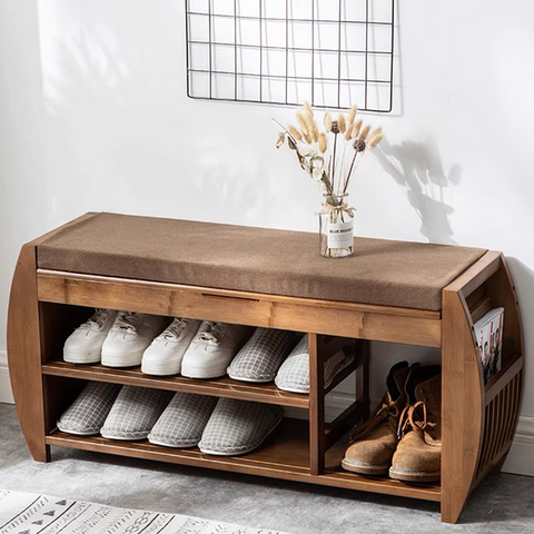 Shoe Rack Bench with Flip Top Storage