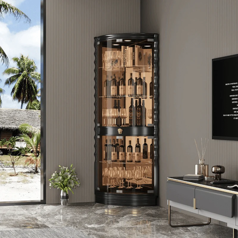 modern wine cabinet with glass door