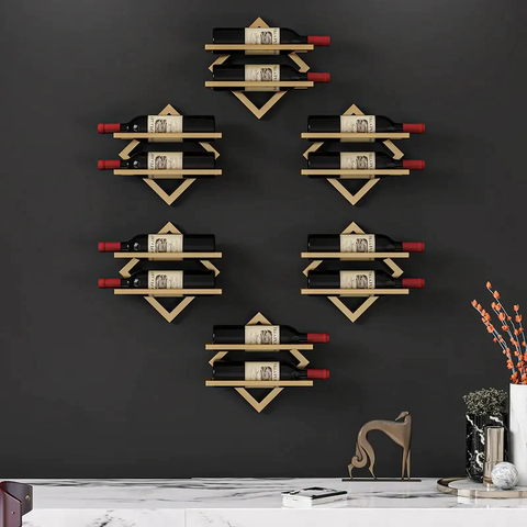 Gold Standing wine rack 6 bottles cabinet