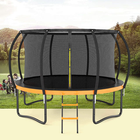 14FT Outdoor Big Trampoline With Inner Safety Enclosure Net