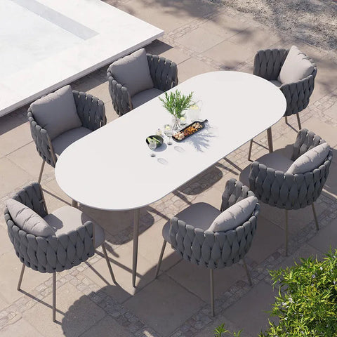 round patio chairs with cushions and table dining set