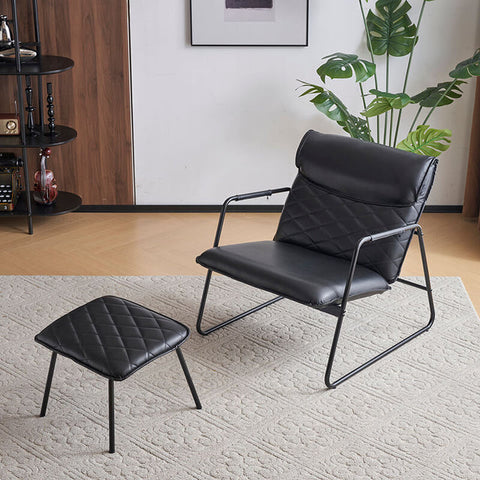 Black Lattice Accent Armchair