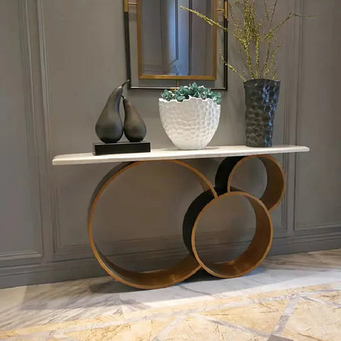 White & Gold Console Table