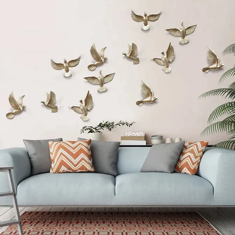 Flocking bed wall decor