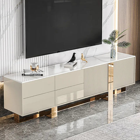 Marble-Top media Console in Champagne