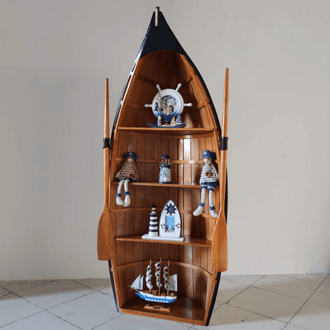 Boat Shaped Wine Rack and Bookshelf
