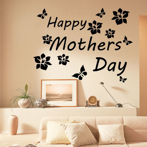  a colorful accent piece of 'happy mother's day' hanged on a wall