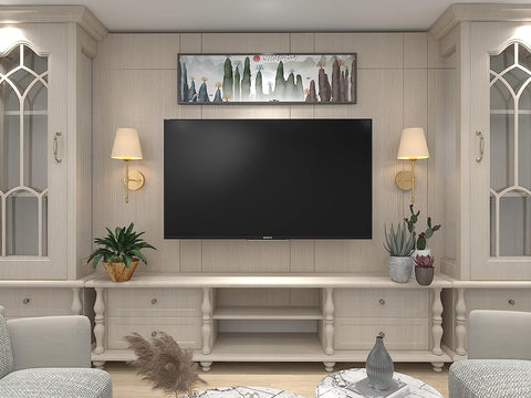 wall sconces to both sides of a tv