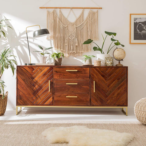 a wooden sideboard buffet