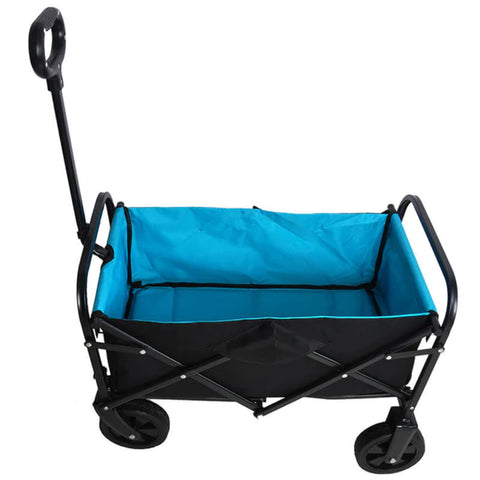 Mini Blue Folding Shopping Cart with Brakes