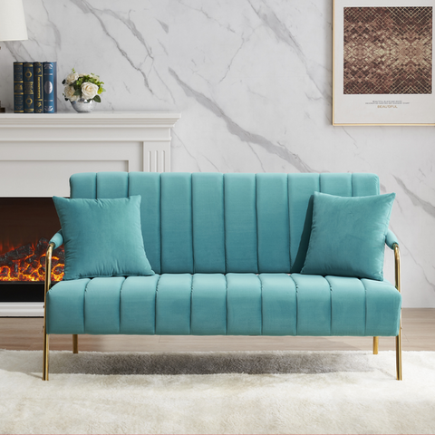 Blue Cashmere Fabric Love Sofa