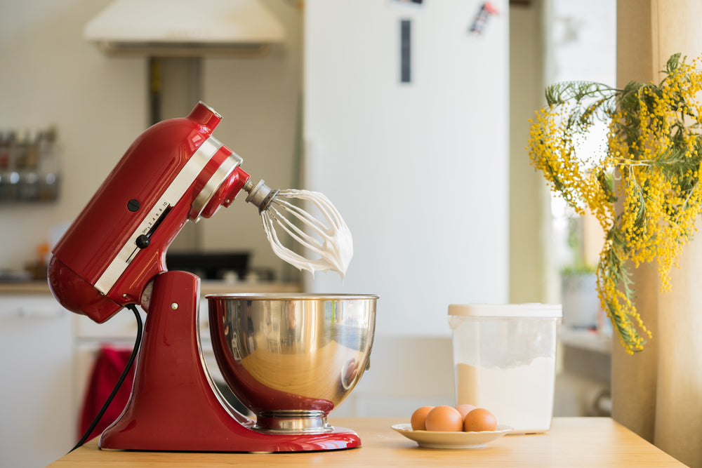 Red stand aid mixer for the Chef