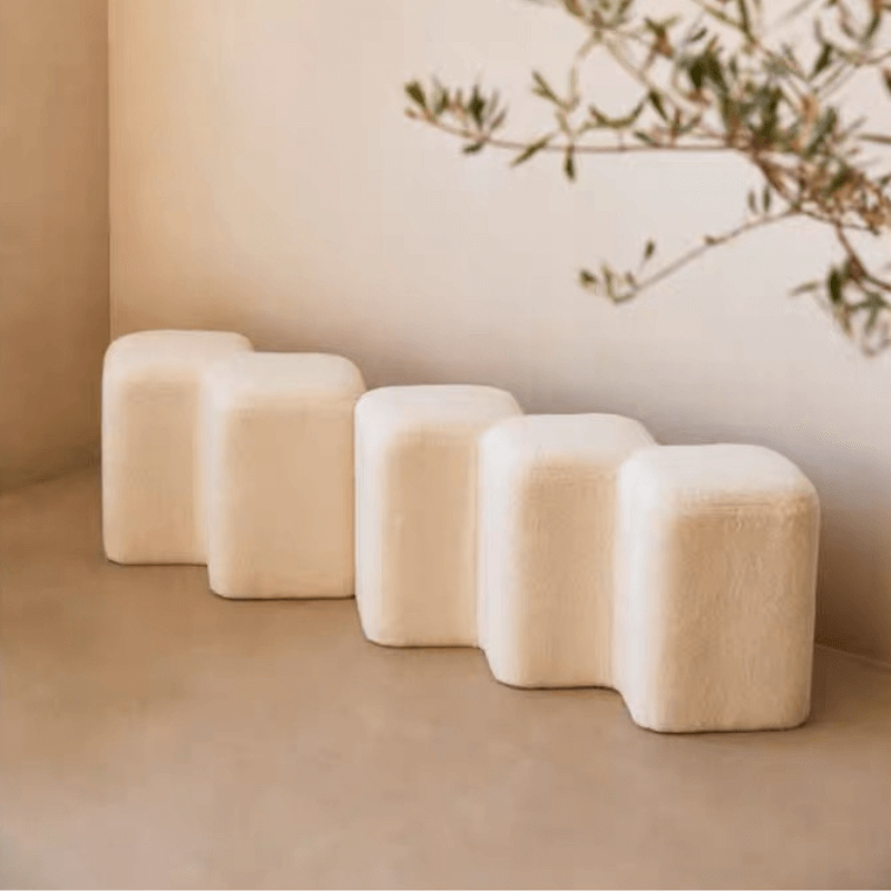 Modern Entryway Boucle Bench