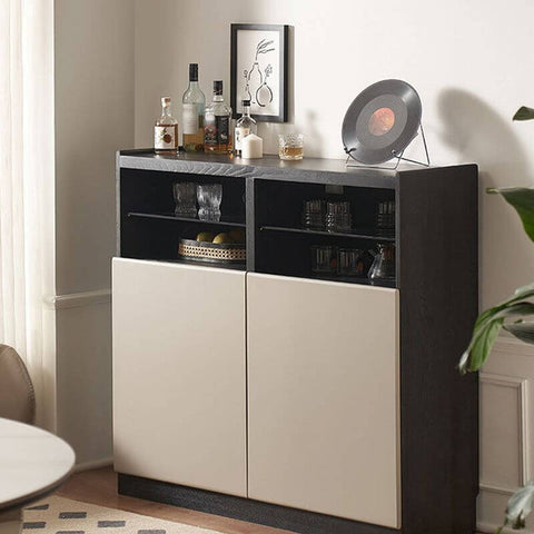 Modern Stone Top Sideboard Buffet with Adjustable Shelving