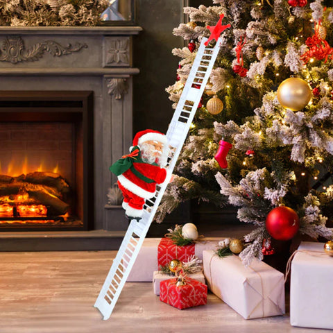 Music Santa Climbing Ladder Tree Ornament
