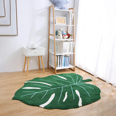leaf design rug for nursery and children room