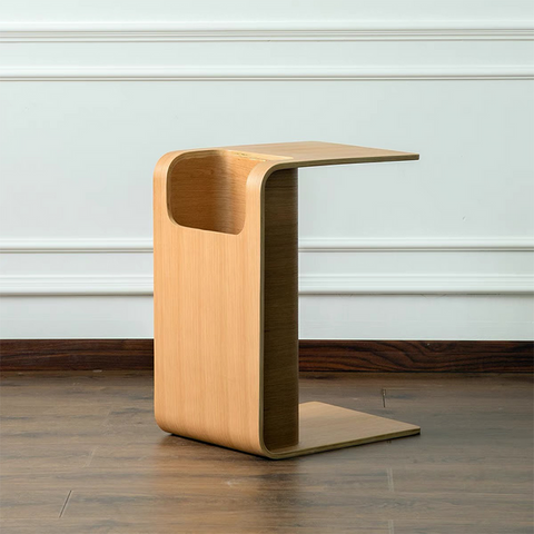 Oak Wood C-Style End Table