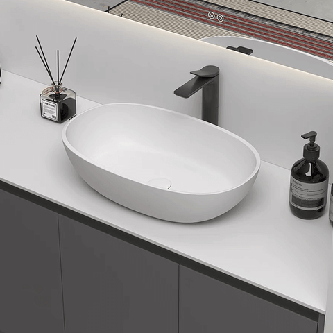 a white bathroom sink