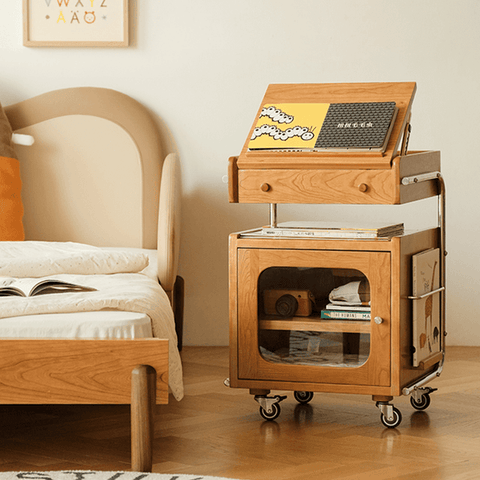 Robot-Shaped Wooden Storage Sofa Side Table