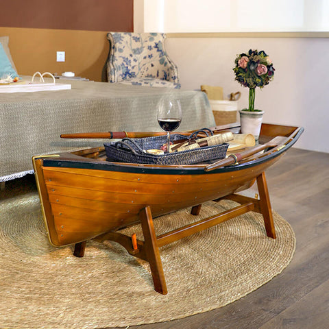 Row Boat Wooden Coffee Table