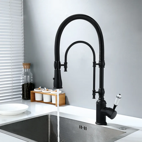 swirling dual mode kitchen faucet