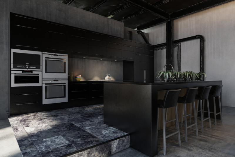 a Charcoal Black kitchen for fall