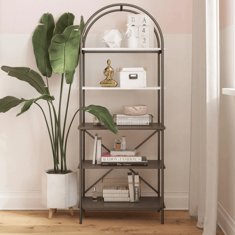 Vivienne 5 Shelf Bookcase - Gray Oak