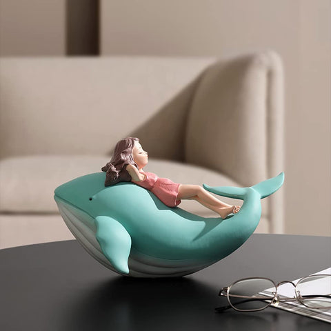 whale girl statue