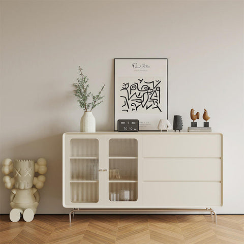 White Arched Glass Doors Sideboard Buffet