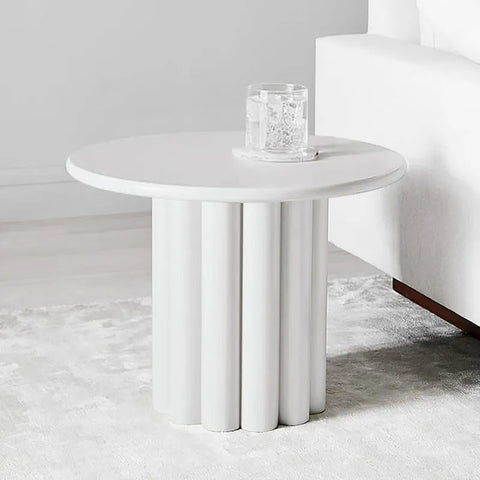 White Fluted Side Table