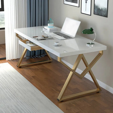 Solid-wood & Metal Computer Desk