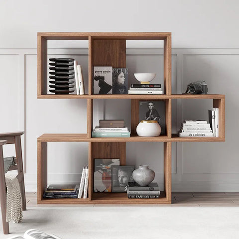 Modern 3-Tier Geometric Horizontal Bookcase
