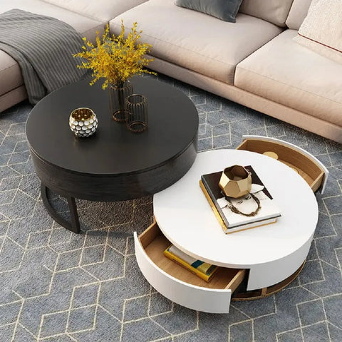 Round Nesting Table - with Drawers