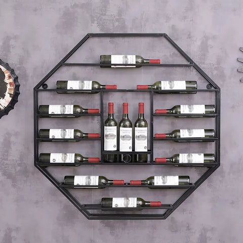 Industrial Octagonal Wine Rack
