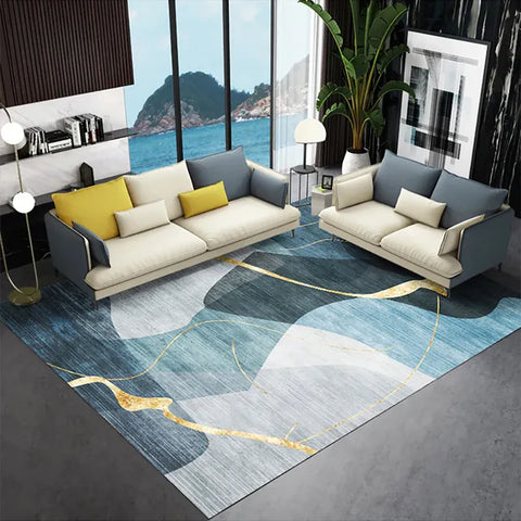 abstract multicolor rug