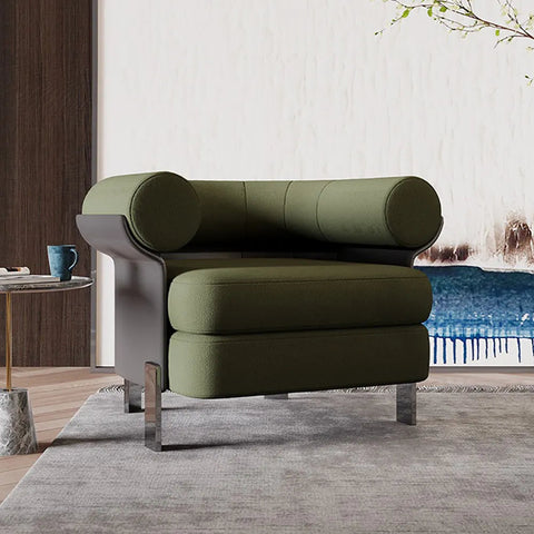 Green Boucle Upholstered Accent Chair
